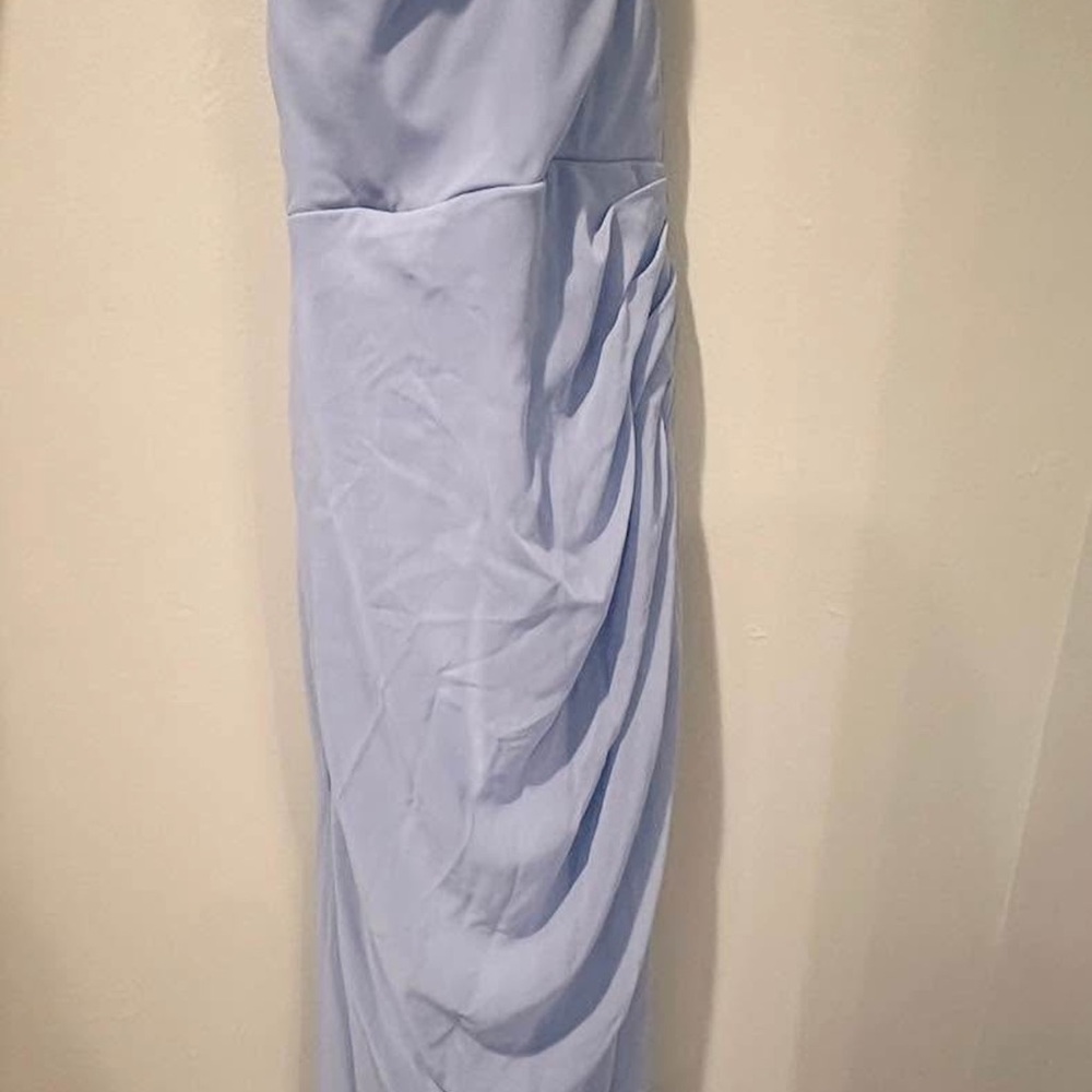 Purple Ruched Strapless Gown for Weddings